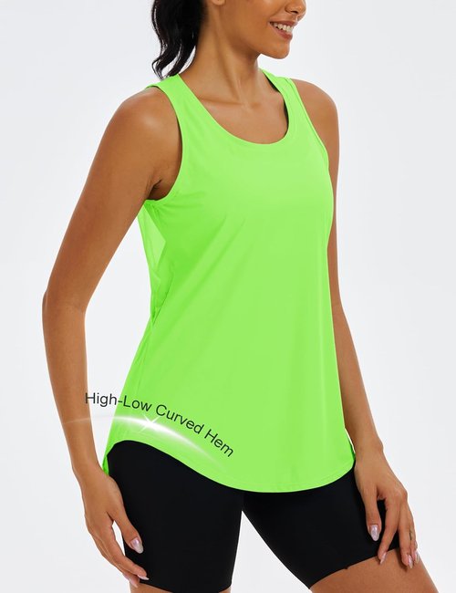 MAGCOMSEN Women's Workout Tank Tops - Sleeveless Racerback Design | Lightweight Dry Fit Athletic Shirts