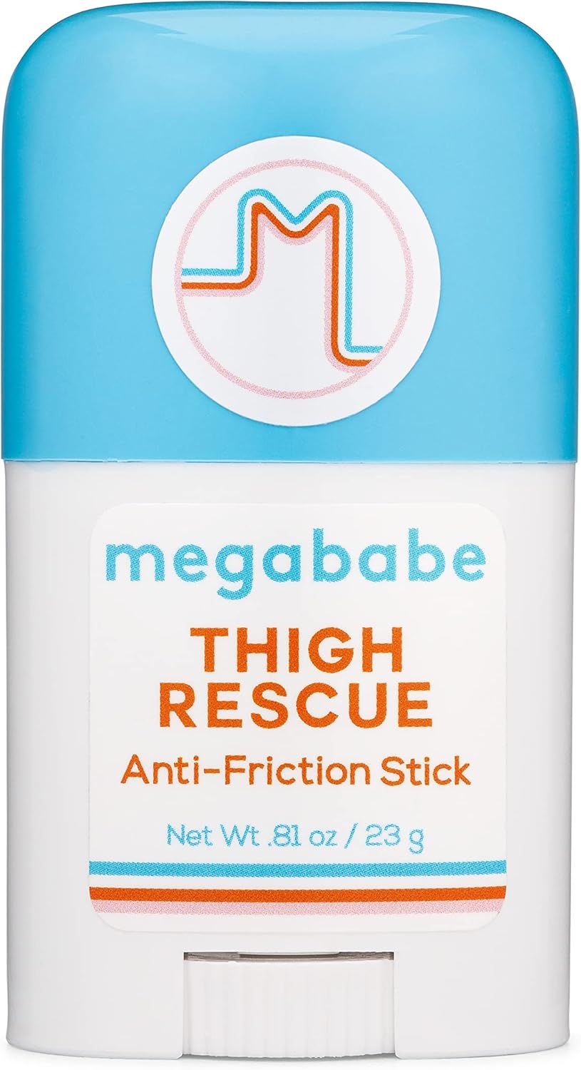 Megababe Thigh Rescue Anti-Chafe Stick Mini - Travel Size for On-the-Go Relief | Prevents Skin Chafe & Irritation