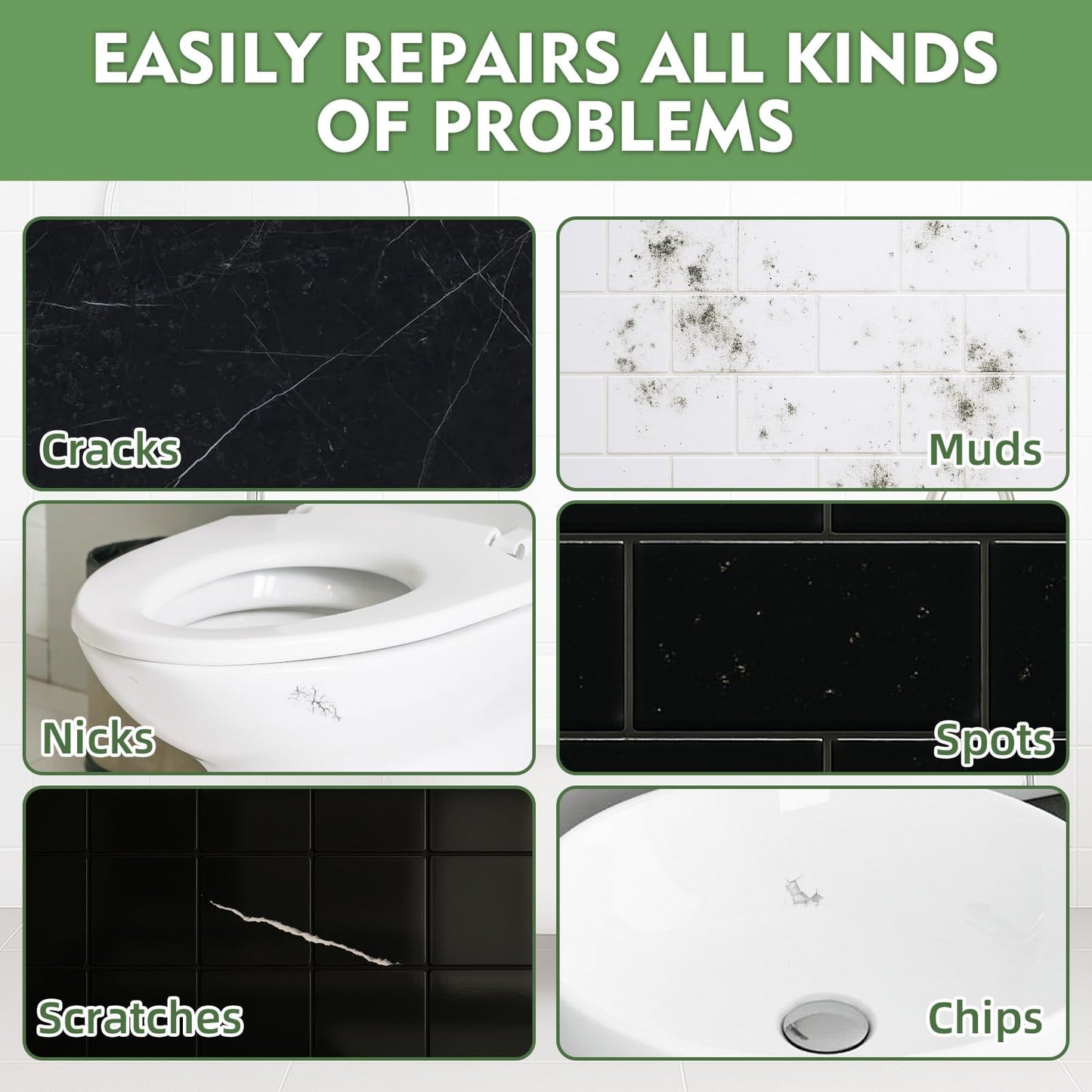 AstraVox White Tub and Tile Paint, 1.5 Oz Bathtub Touch Up Paint Pen for Countertops, Porcelain, Sink, Ceramic Tile, Strong Adhesion & Waterproof & Quick Dry, for Repairing Scratches, Spots and Chips