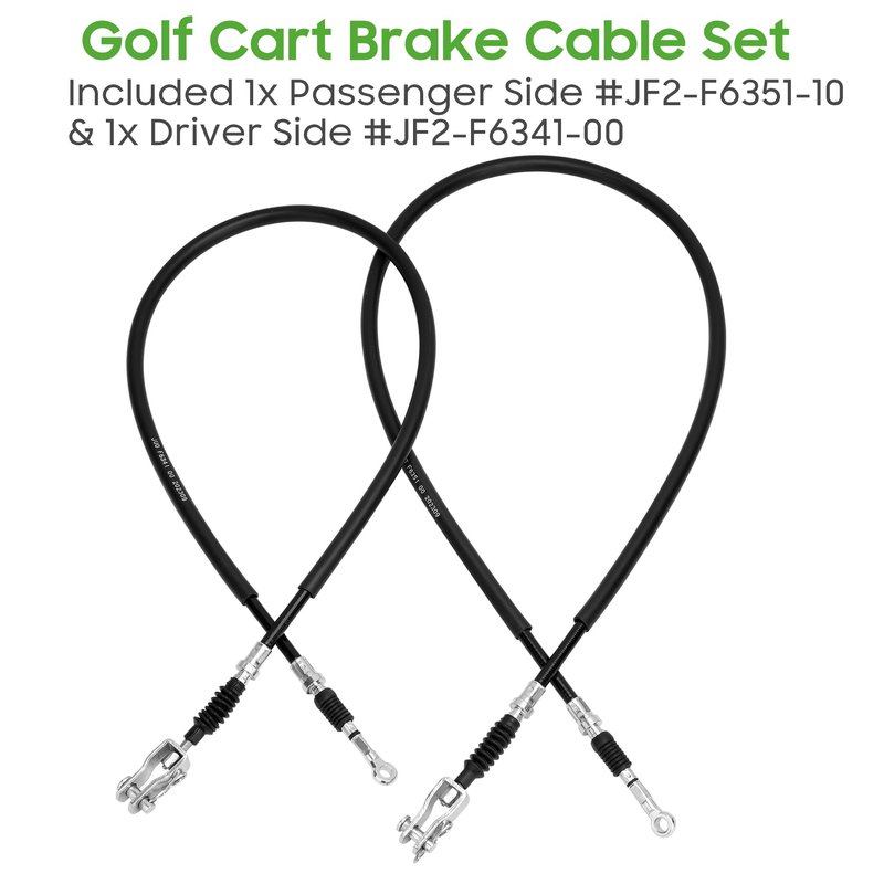 10L0L Golf Cart Brake Cable Set Compatible with for Yamaha G8 G14 G16 G19 G20 G22 Gas and Electric Golf Carts (Passenger Side #JF2-F6351-10 & Driver Side #JF2-F6341-00)