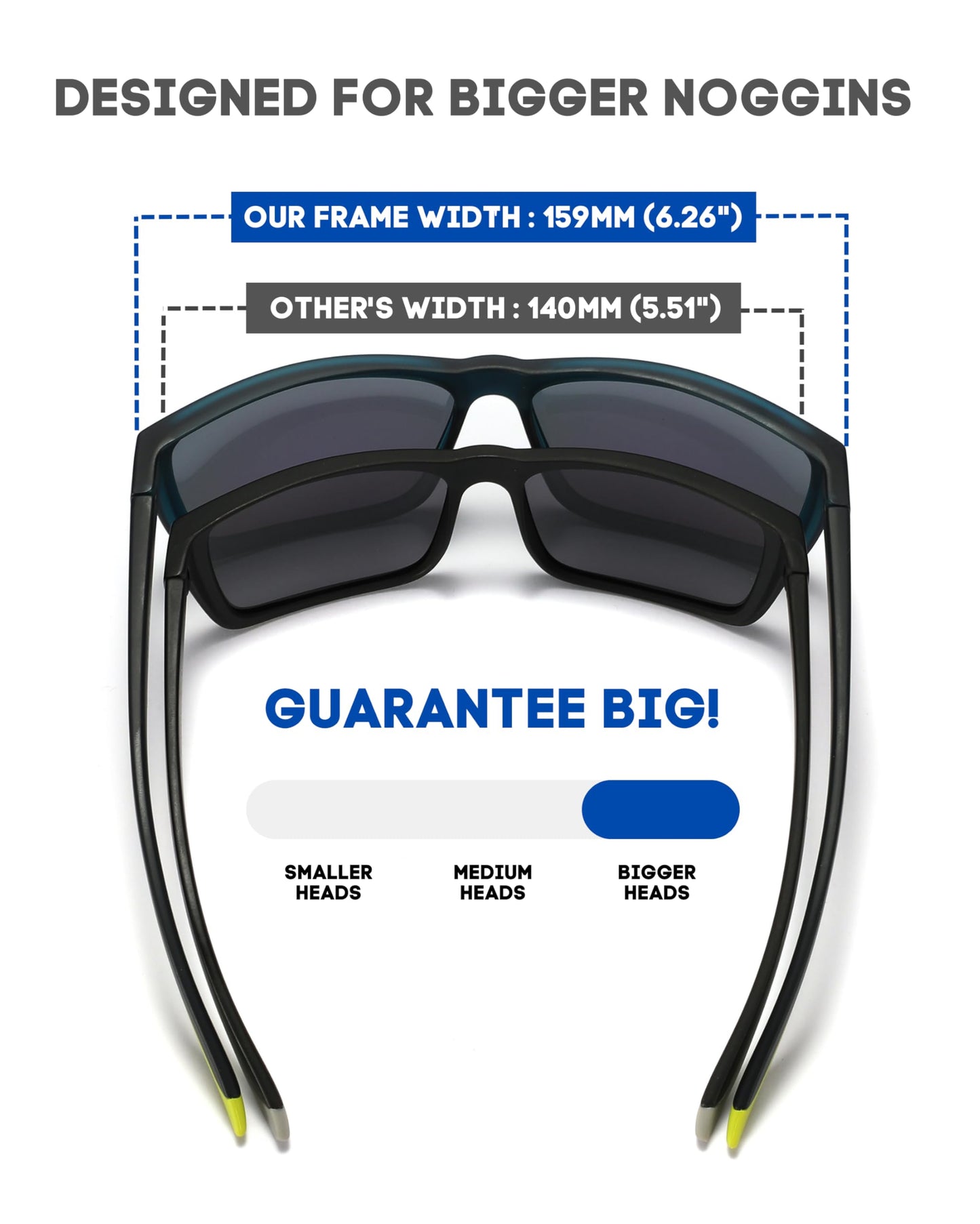 PRIVEL XXL Size Extra Large 159MM Sport Polarized Sunglasses for Big Wide Heads Men TR90 Outdoor Cycling Running Fishing (PMX006P-8)