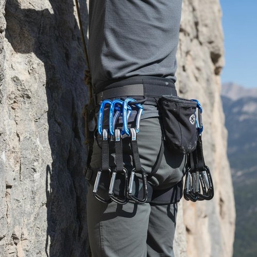 NewDoar Ultra-Light Aluminum Quickdraws Straight 2-Pack, Lightweight Rock Climbing Quickdraw Set with Keylock Nose for Alpine Climbing Gear for Professional Sport and Trad Rock-Black-2