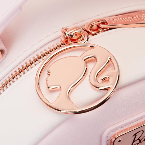 Loungefly Barbie Rose Gold Logo Convertible Backpack: Chic Style on the Go!