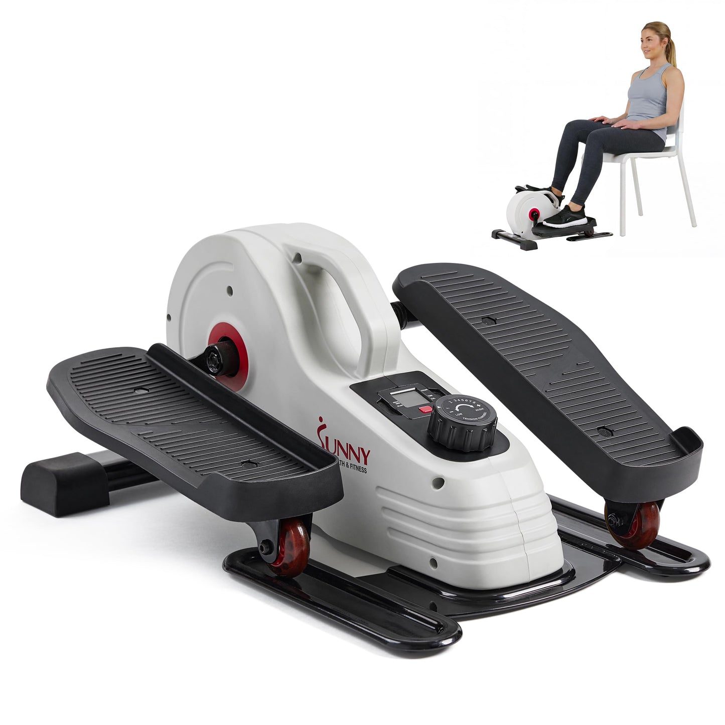 Sunny Health & Fitness Under Desk Pedal Exerciser, Portable Seniors