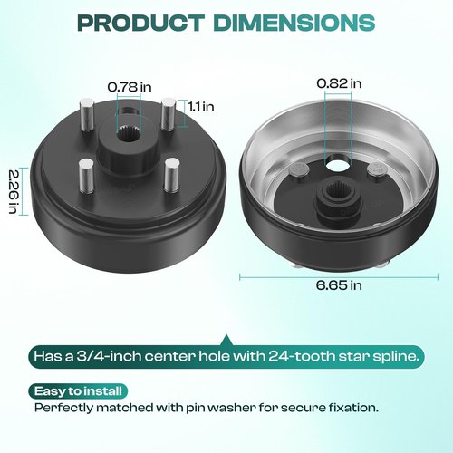DRIVE UP Golf Cart Brake Drum Hub Assembly for EZGO TXT Electric 1982-Up Models Replaces OEM 19186-G1, 2 Packs