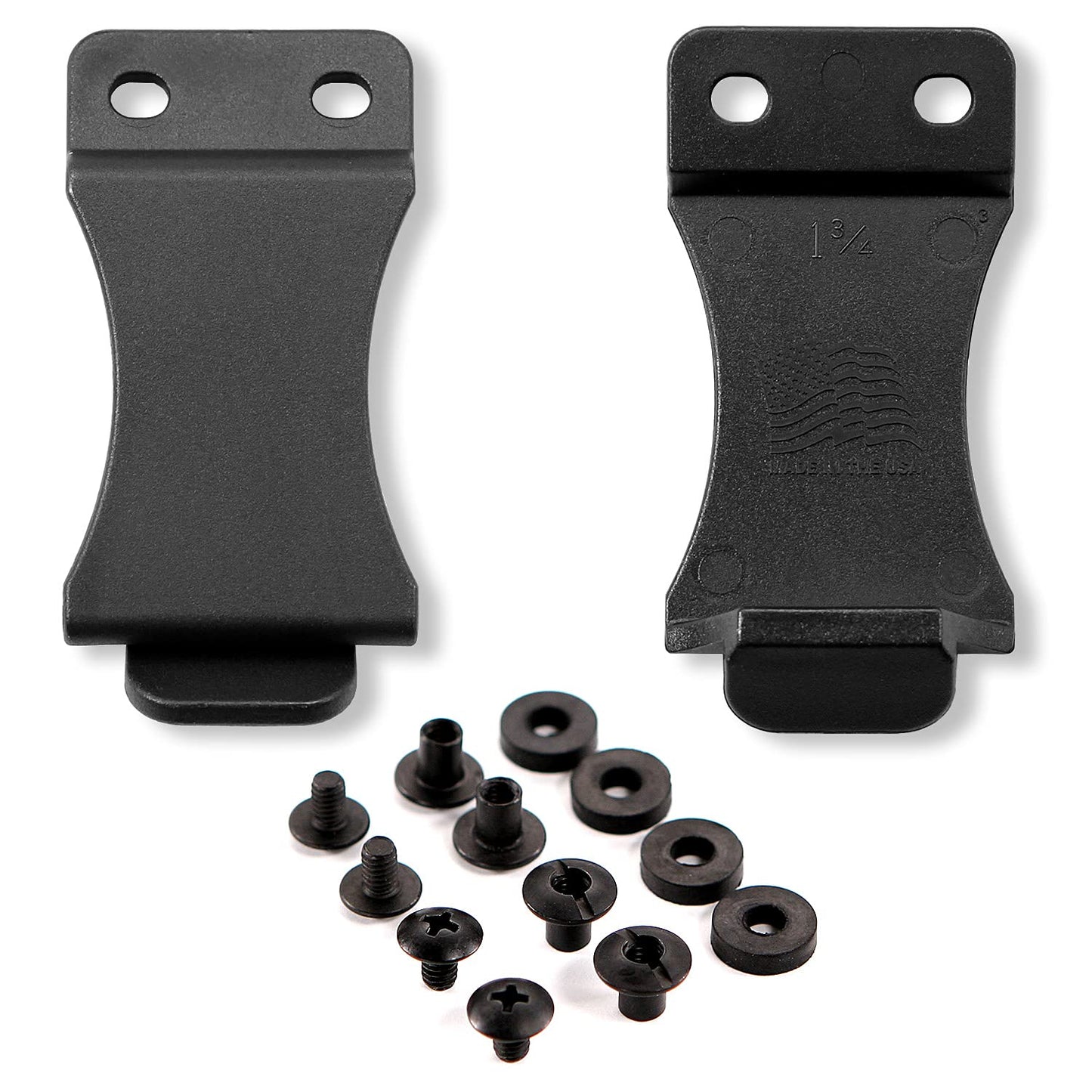 [2PCS] HolsterSmith FOMI Holster Clip for 1.50 Inch Belts – IWB/OWB with Mounting Hardware – USA Made - Adjustable Cant - for Kydex Holsters, Knife Sheaths, Inside Waistband Clips