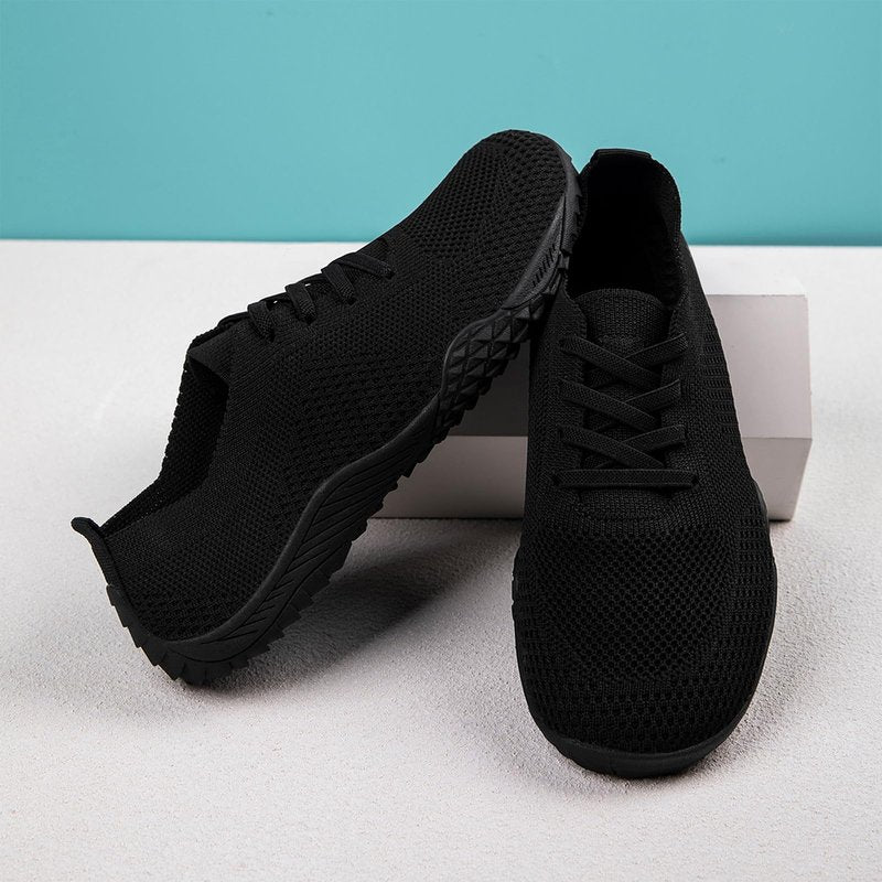 RJYWGS Barefoot Shoes Women Tennis Walking Black Sneakers for Women Gym Workout Running Shoes for Womens Black Size 8.5