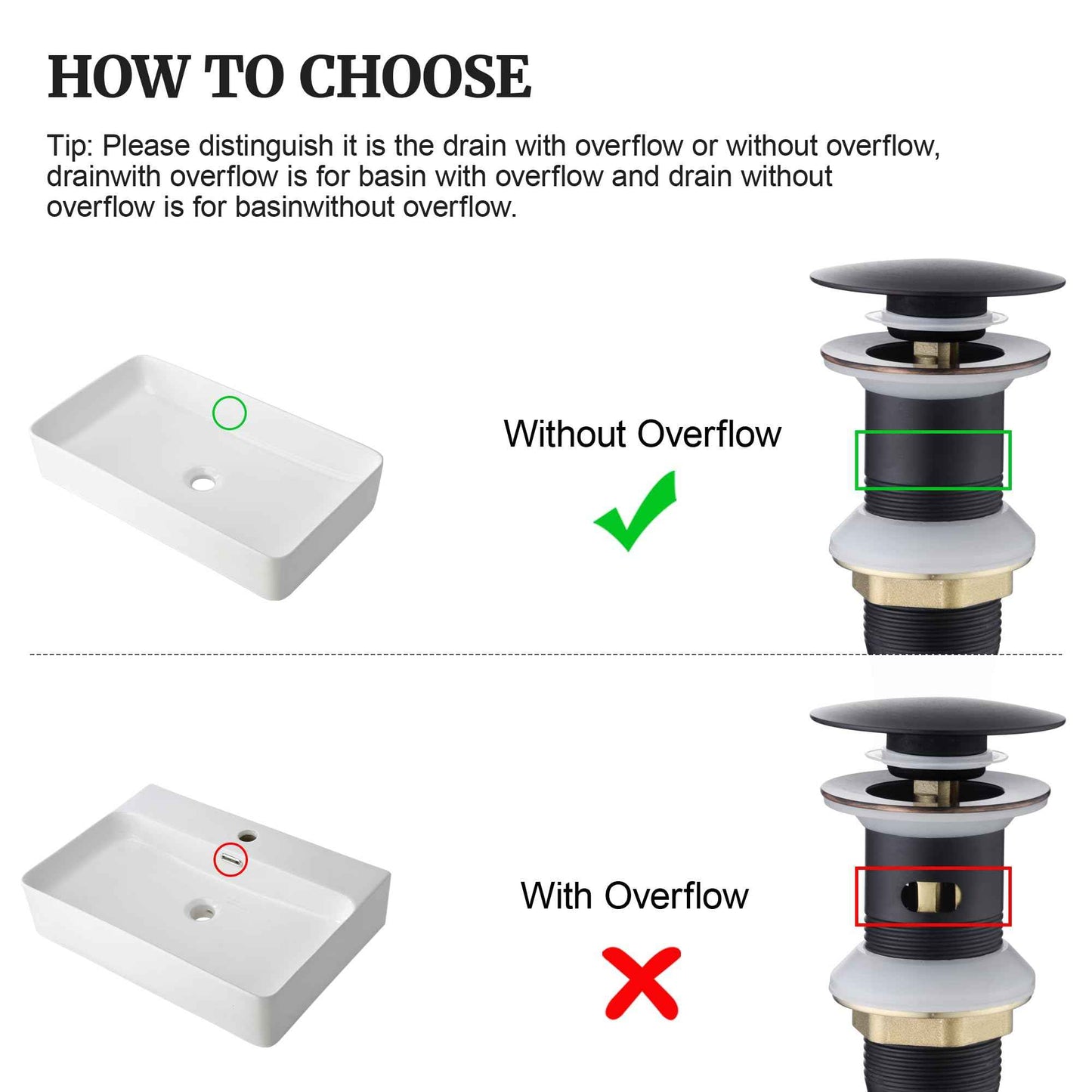 Pop up Sink Drain Stopper Without Overflow Oil Rubbed Bronze for Bathroom Vessel Vanity Sink Art Basin，Big Cap Sink Drain Without Overflow, Metal Pop-up Drain Strainer with Detachable Basket Stopper