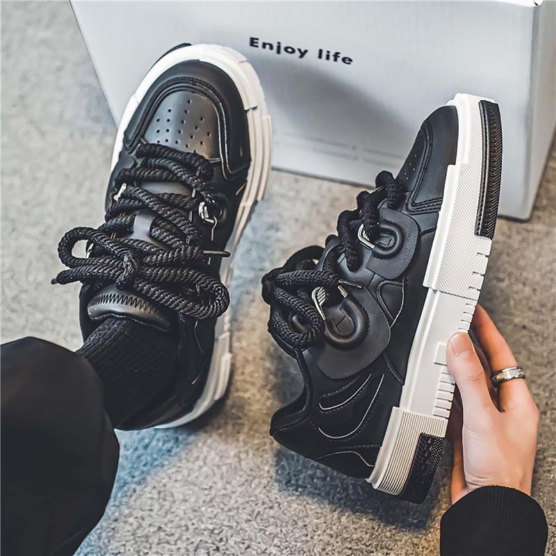 TERBOFIN Men's Walking Shoes Fashion Casual Sneakers Skate Shoes Black