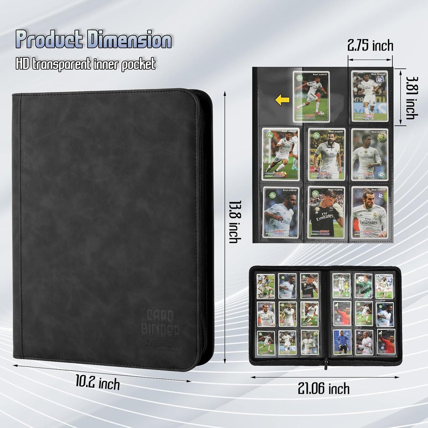 Trading Card Binder - Premium 9 Pocket PU Collection Album for MTG, TCG & Sports Cards | 540 Pocket Capacity (Black)
