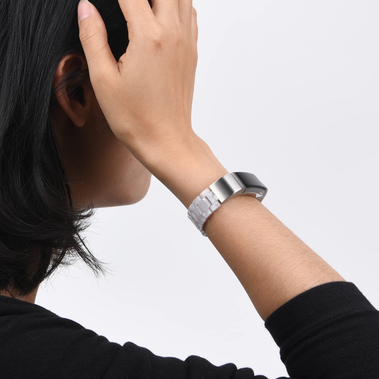 LAREDTREE Resin Watch Band Compatible with Fitbit Alta and Fitbit Alta HR Replacement Wristband for Women Men,Thin Light Resin Strap Bracele Waterproof for fitbit Alta accessories (Tortoise Stone)