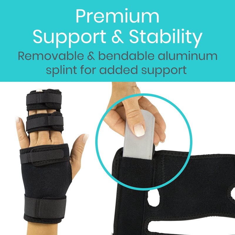 Vive Trigger Finger Splint - 2 Finger Brace for Middle, Index, Pinky, or Ring Fingers - Adjustable Hand and Wrist Support - Straightening Immobilizer for Broken Fingers, Arthritis, and Contractures