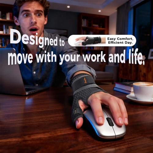 Ultra Breathable Thumb Brace for Right & Left Hand, [Upgraded Medical-Grade] Thumb Spica Splint for Trigger Thumb, Adjustable Thumb Support for Arthritis, De Quervains Tenosynovitis, Pain Relief, Tendonitis, Sprains