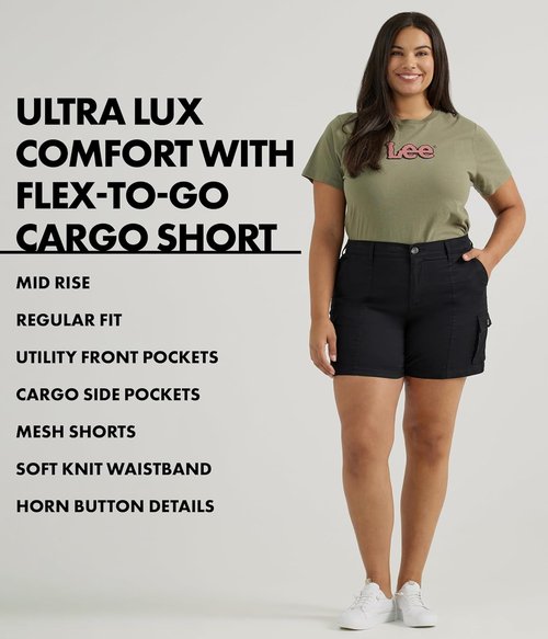 Lee Women's Cargo Shorts - Ultra Lux Comfort with Flex-To-Go Design | Perfect for Summer Adventures