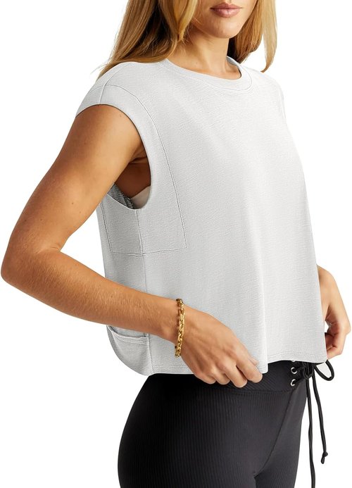 LASLULU Women's Athletic T-Shirt - Open Back Design for Enhanced Breathability | Comfortable Fit