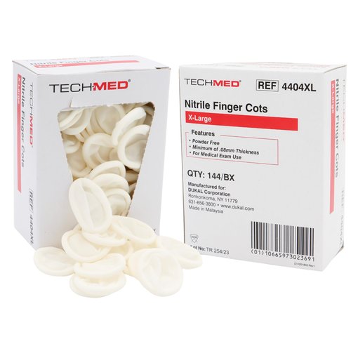Dukal TEC 4404XL Tech-Med Nitrile Finger Cot, X-Large, 0.08 mm Thickness (Pack of 144)