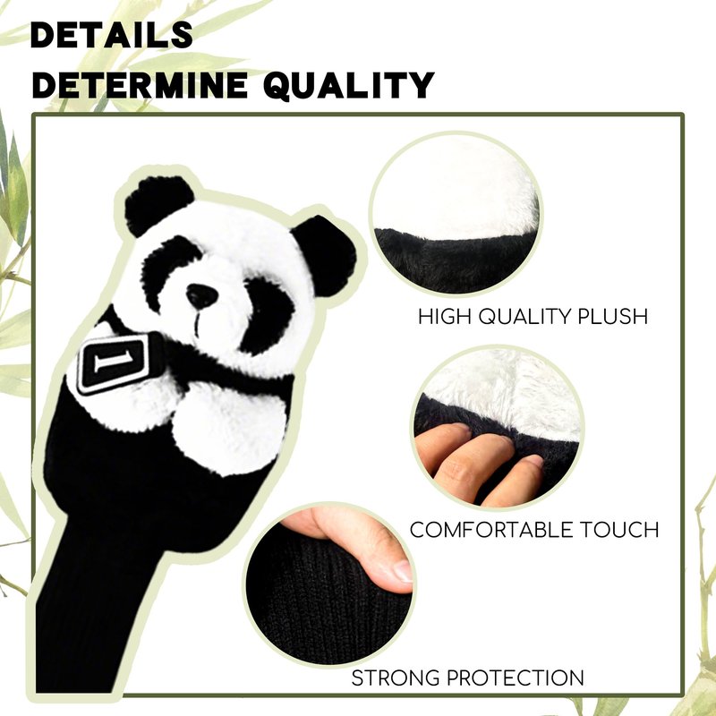 Harborway Panda Golf Driver Head Cover - Funny Golf Head Covers for Men & Women, Plush Driver Headcover Fits Most Clubs - Cute Animal Golf Head Covers Protector, for Golfers