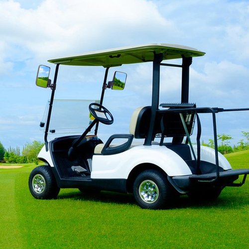 Golf Cart Side Mirrors, No Drilling for EZGO Club Car Yamaha Golf Cart and Others, Fit 3/4, 1.0 and 1 1/4-inch Square Strut, Folding Side Rear View Mirrors Adjustable 180 Degree HD Glass