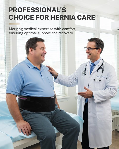 Fitomo Front-Wearing Umbilical Hernia Belt, Unisex, 3D Dome-Shaped Hernia Support Pad, Adjustable with Removable Pads & Extra Straps for Abdominal Pressure, Lumbar Support, Skin-Friendly & Discreet, L/XL