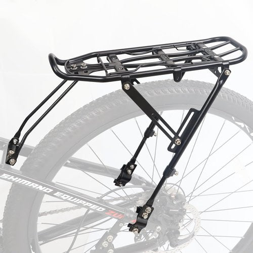 GRELiving Rear Bike Rack – Universal Bicycle Cargo Carrier for 26”-29”MTB, 700c Road Bike, Commuter & Classic Bikes | Lightweight Aluminum Pannier Rack (Fits Disc/Non-Disc Brakes)