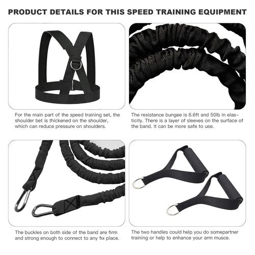 Ycendelion Resistance Band Training Equipment, Sled Shoulder Belt Help to Improve Strength Agility Power Speed Suit for Football Basketball Baseball Running Volleyball