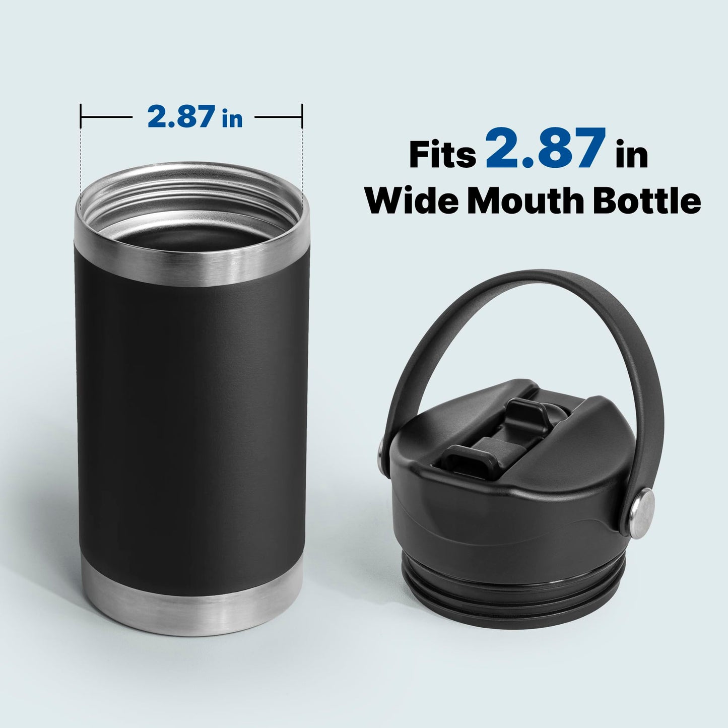 Diumepo Lid with Straw for Yeti Rambler Water Bottle 12 oz, 18 oz, 26 oz, 36 oz, 64 oz, Straw Cap with Dust Cover for Yeti Rambler, Leakproof, BPA Free (Navy)