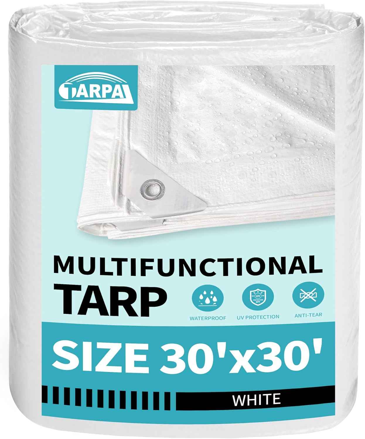 20x30 Feet Waterproof Green Tarp - Heavy-Duty Multipurpose Cover for Outdoor Use