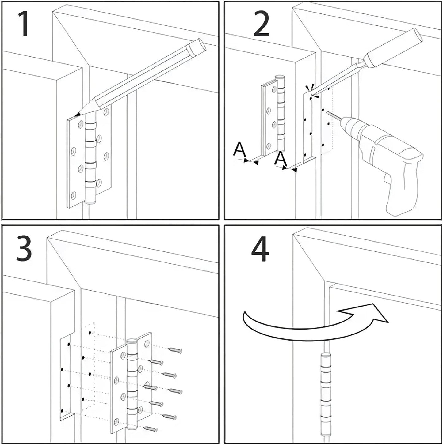Cando 18-Pack Satin Nickel Door Hinges - Heavy Duty 3.5 Inch x 1/2" Rounded Radius for Interior Doors