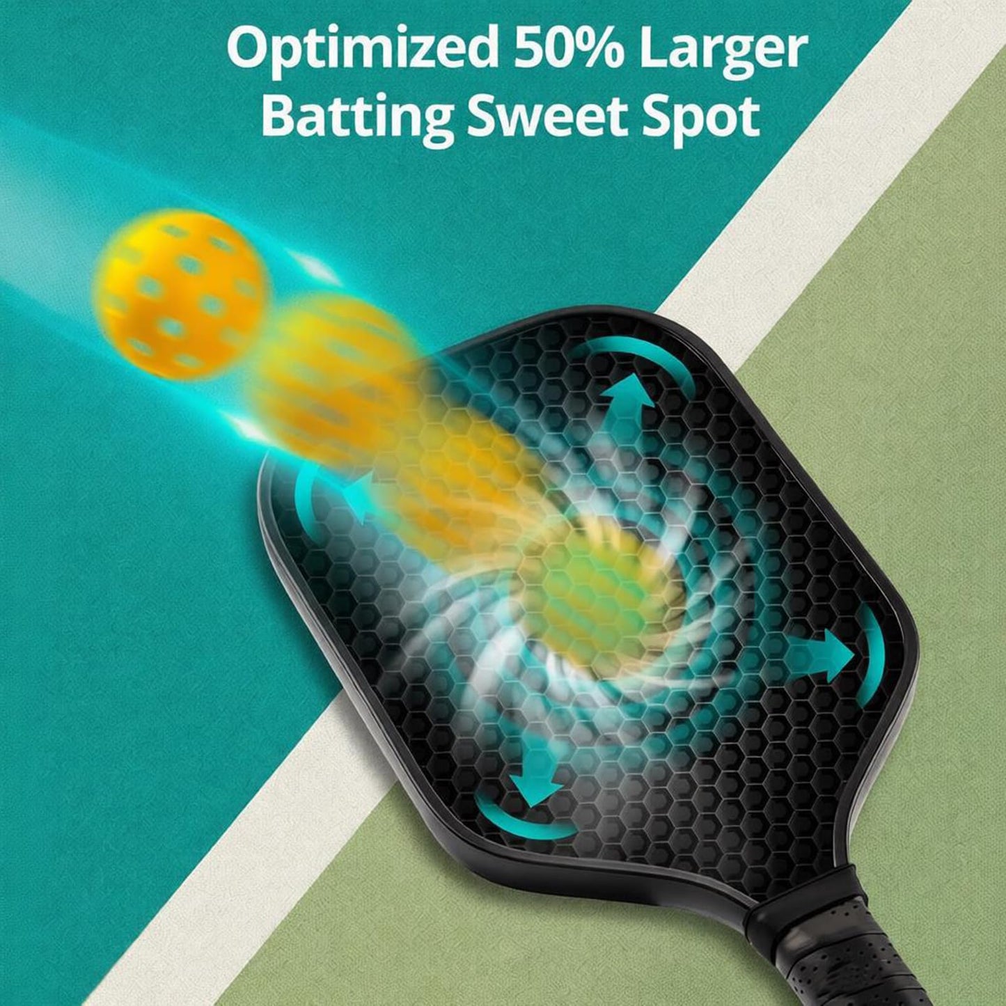 Pickleball Paddles, T700 Raw Carbon Fiber Pickleball Paddles with 16mm Power Polypropylene Honeycomb Core, Increased Power for Ultimate Spin Control & Consistency, USAPA Standard (Black)