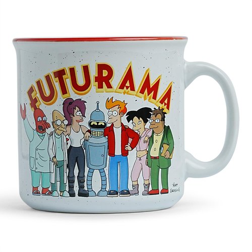 Futurama Planet Express Crew Ceramic Camper Mug | Large Coffee Cup For Tea, Cocoa, Beverages | Holds 20 Ounces