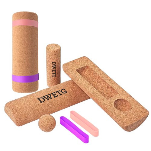 Cork Yoga Balance Board with Blocks and Resistance Bands, Non-Slip Yoga Balance Trainer for Pilates, Fitness, Stability, Core Strength and Flexibility Training for Home and Studio