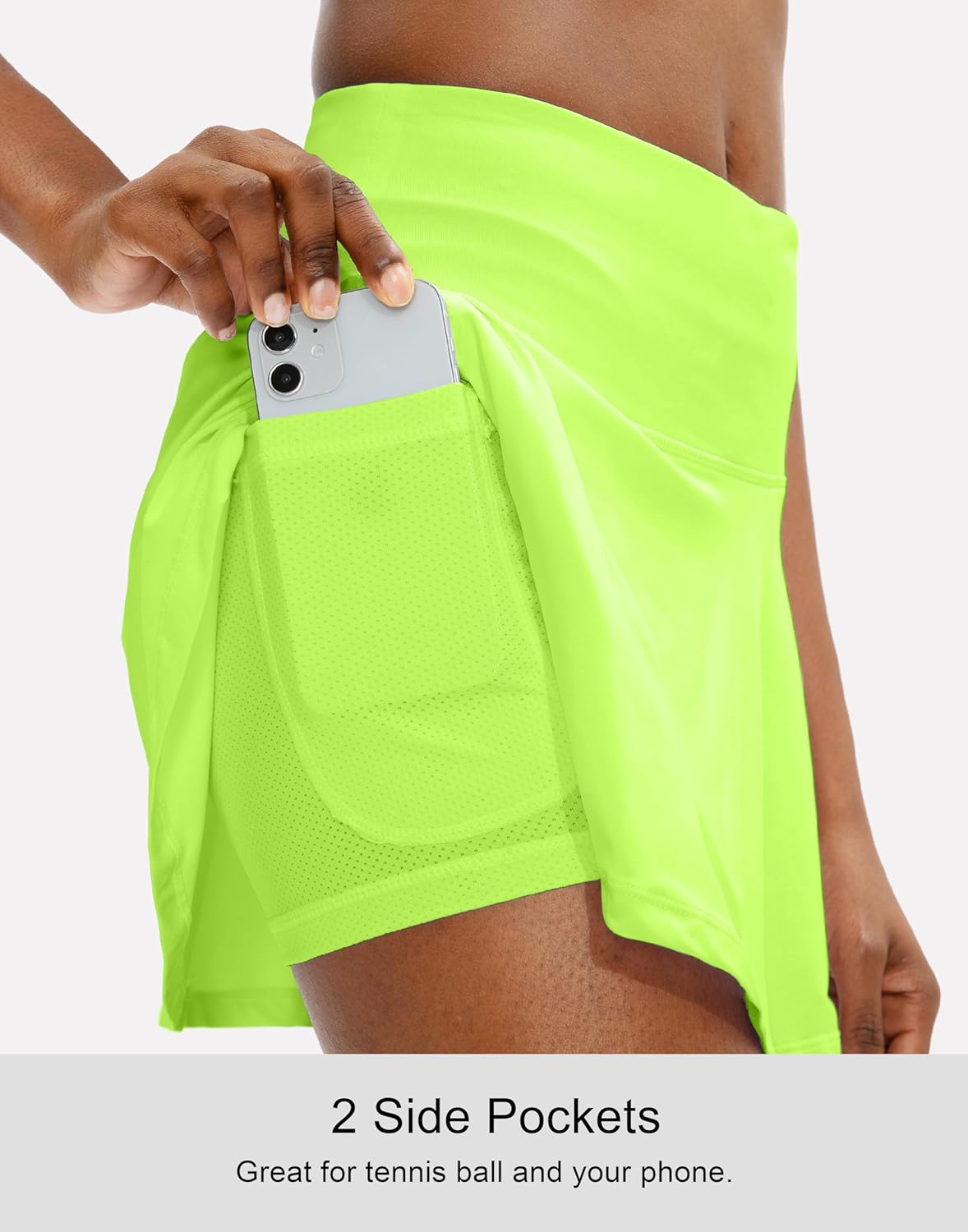 SANTINY Women's High Waisted Tennis Skirt - Pleated Design with 4 Pockets for Athletic Wear | Casual Golf Skorts