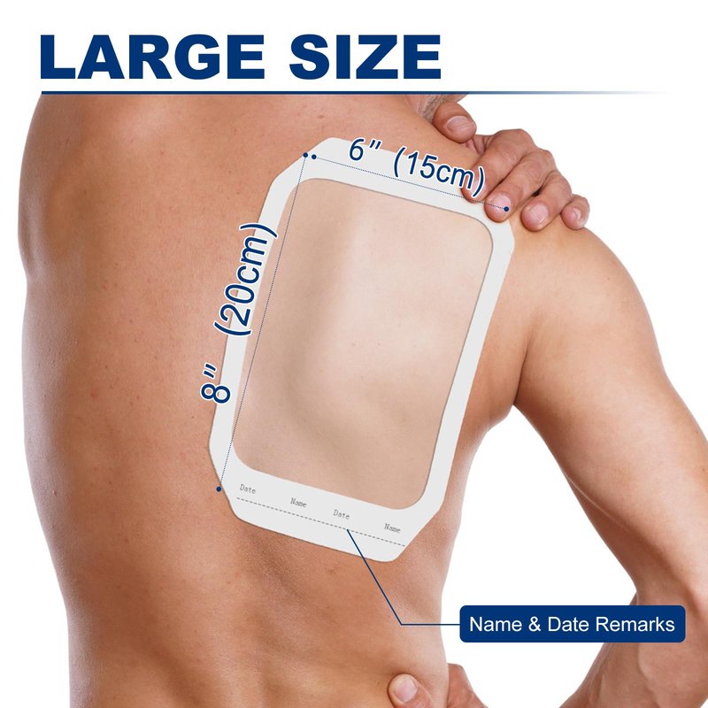 Ceeport Transparent Film Dressing 6'' x 8'', 20 Packs Waterproof Wound Bandage Adhesive Patches, Wound Cover Patches for Post Surgical Shower, IV Shield, Tattoo Aftercare Bandage