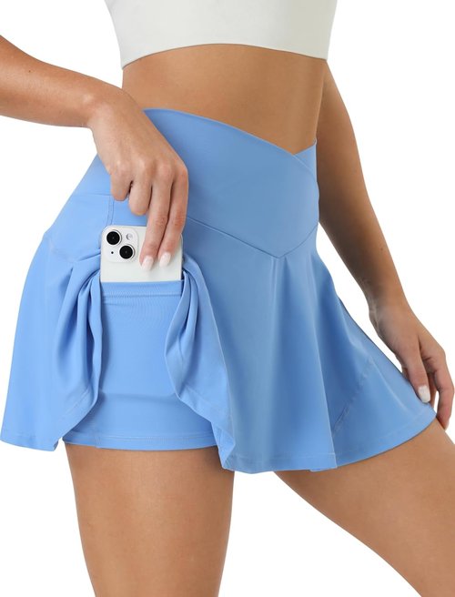 COPYLEAF Women's Tennis Skirt - High Waisted Athletic Skorts with Pockets | Pleated Design