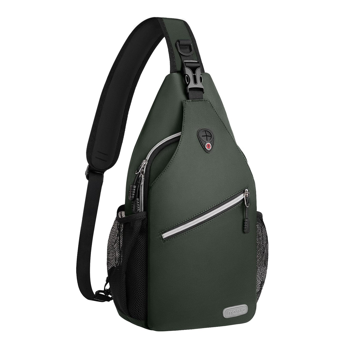 MOSISO Small Sling Bag for Women Men, Casual Crossbody Shoulder Bag, Sling Backpack Chest Daypack forTravel Hiking, Midnight Green, Medium