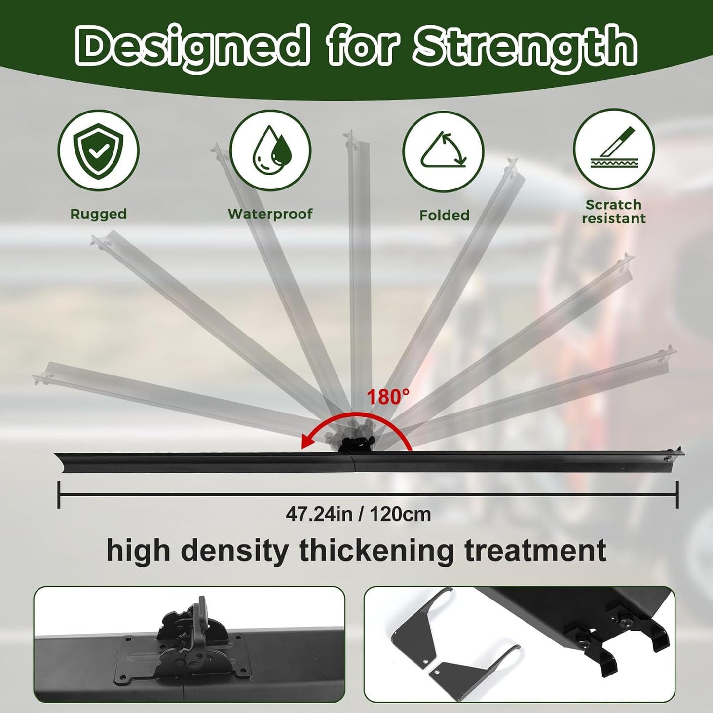 YE/RL Heavy Duty Bike Rack Loading Ramp - Foldable E-Bike Ramp with Dual Hooks | Supports Up to 150 LBS
