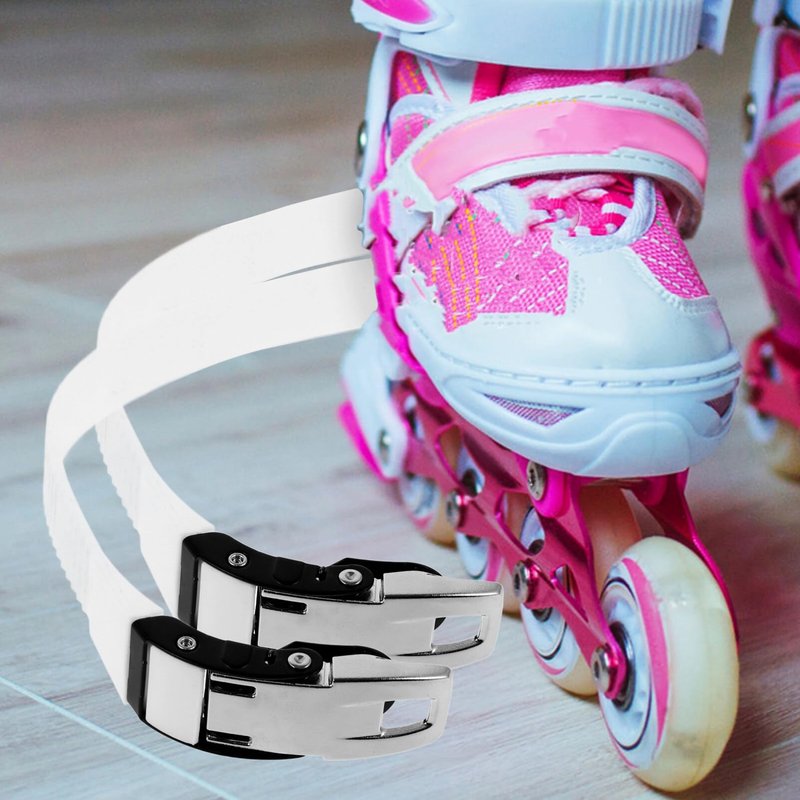 VANZACK Ice Skate Buckle Strap Universal Replacement for Roller Skates Smooth Skating Experience PVC Design White Energy Strap with Screws for Secure Fit