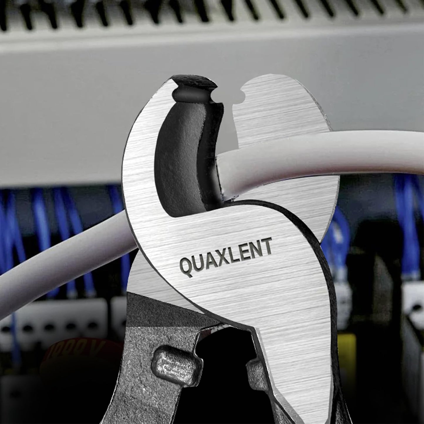 QUAXLENT 10 Inch Large Cable Cutter Heavy Duty High Leverage Big Wire Cutting Plier Tool for 4/0 Aluminum 2/0 Soft Copper and 100PR 24AWG Comm Cable, Blue