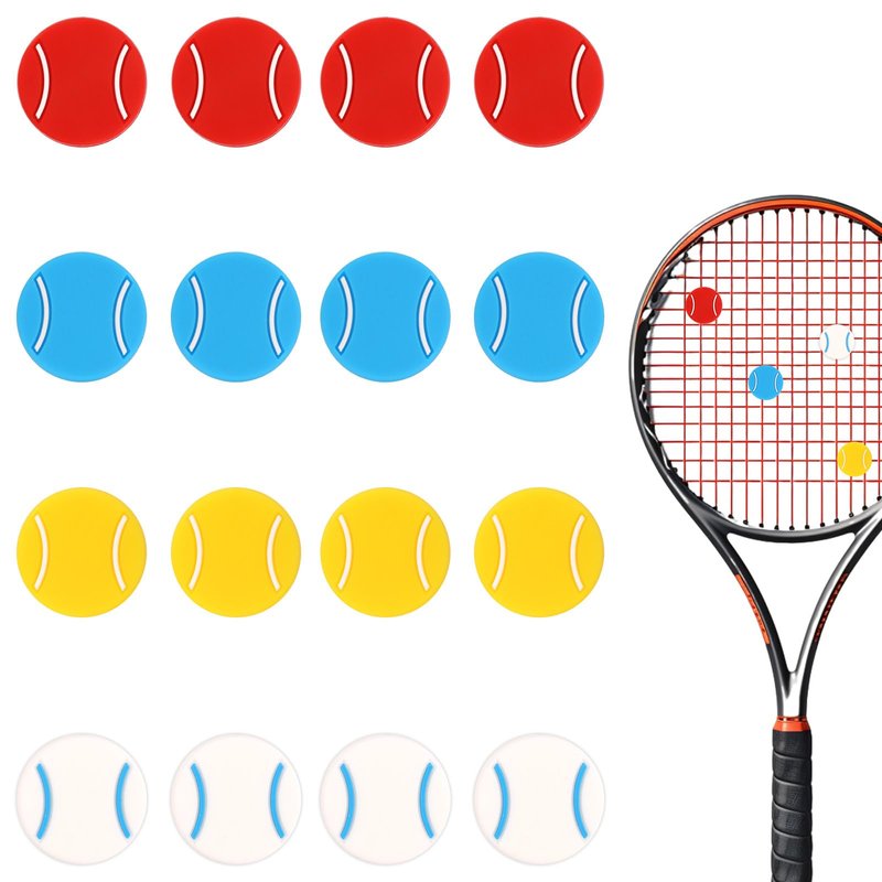 Gosknor 16pcs Tennis Racket Dampeners, Soft Silicone Racquet Vibration Damper Cute Pattern Shock Absorbers Tennis Accessories for Training and Matches