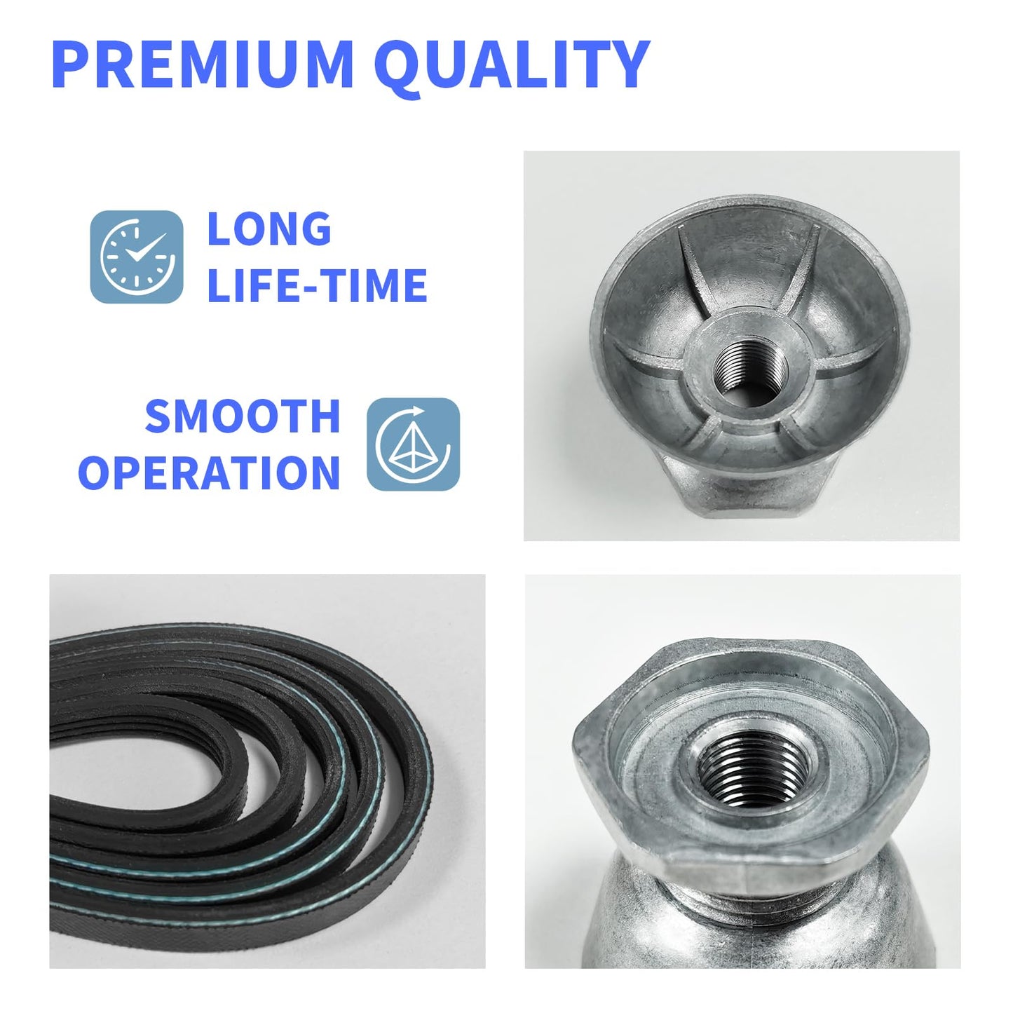 8066184 Dryer Motor Pulley & 341241 Dryer Drum Belt Compatible with Whirlpool Maytag Kenmore Dryer