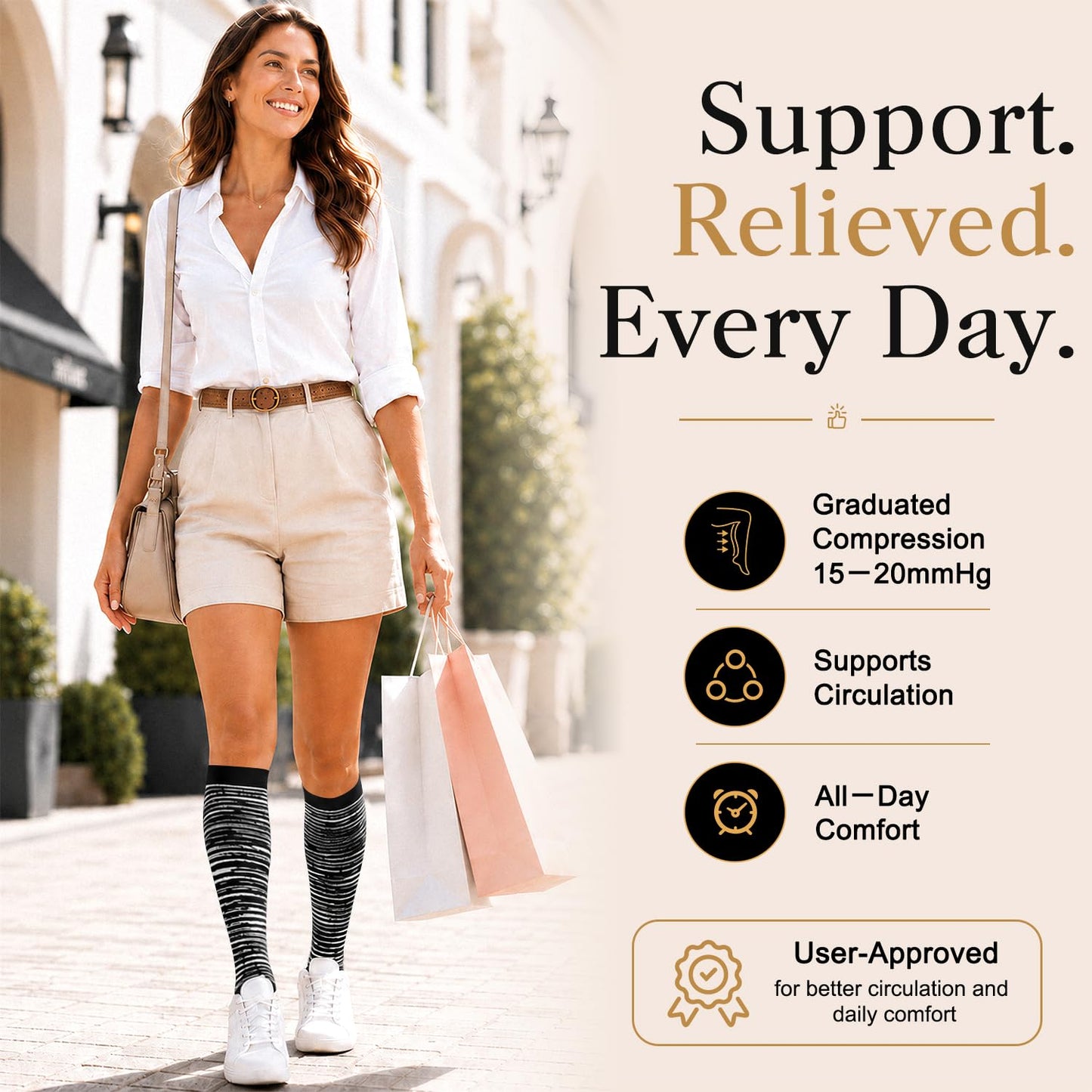 BLUEENJOY Copper Compression Socks for Women & Men (6 pairs) - Best Support for Nurses, Running, Hiking, Recovery