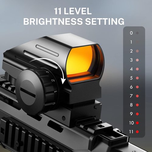 EZshoot Reflex Sight - 4 Reticles Red Dot Holographic Optic Scope with 20mm Rail Mount | Absolute Co-Witness