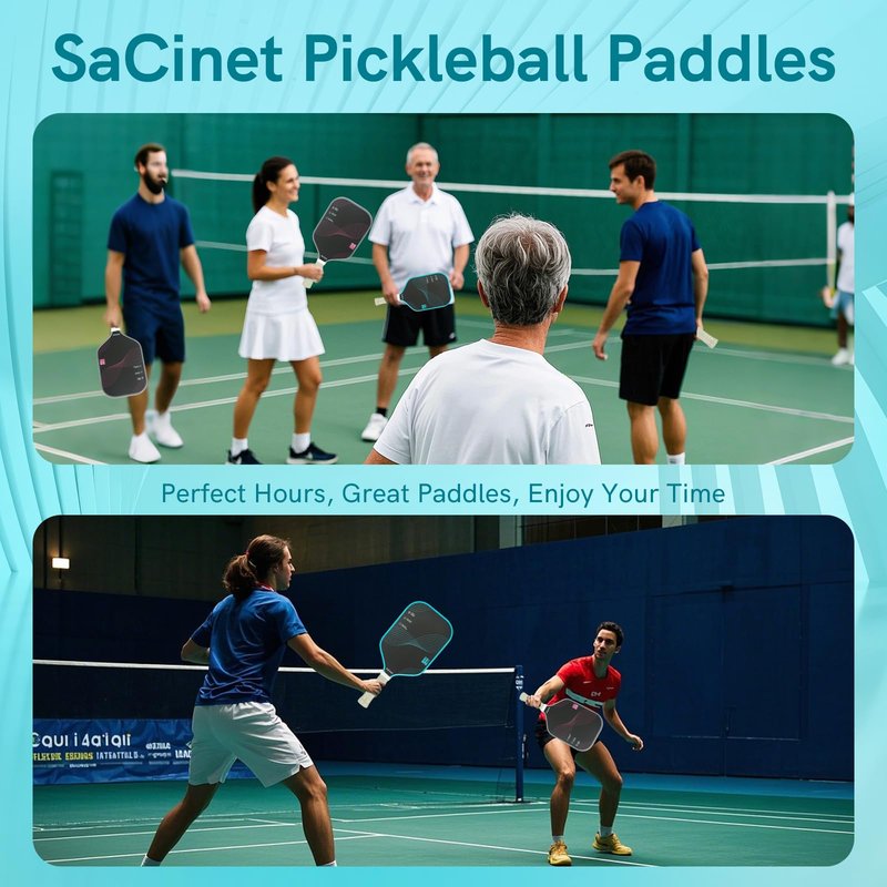 Sacinet Pickleball Paddles, Premium Feather Lightweight Pickleball Paddle Racket for Beginner and Intermediate, Enhanced Grit, Control and Spin, Sports and Outdoors Pickleball Accessories