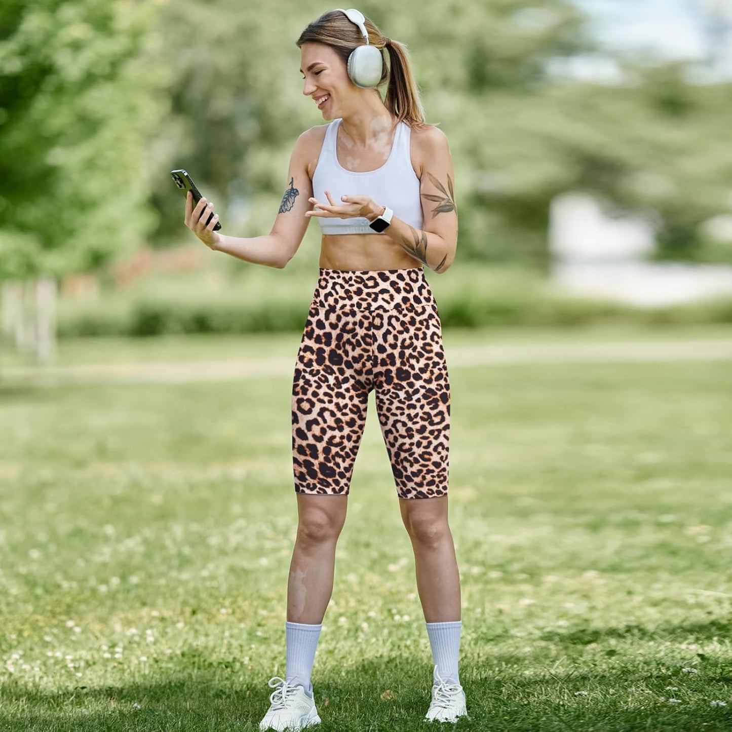 Skiennix Biker Shorts for Women - 3 Pack of 8" Black High Waisted Tummy Control for Gym & Yoga
