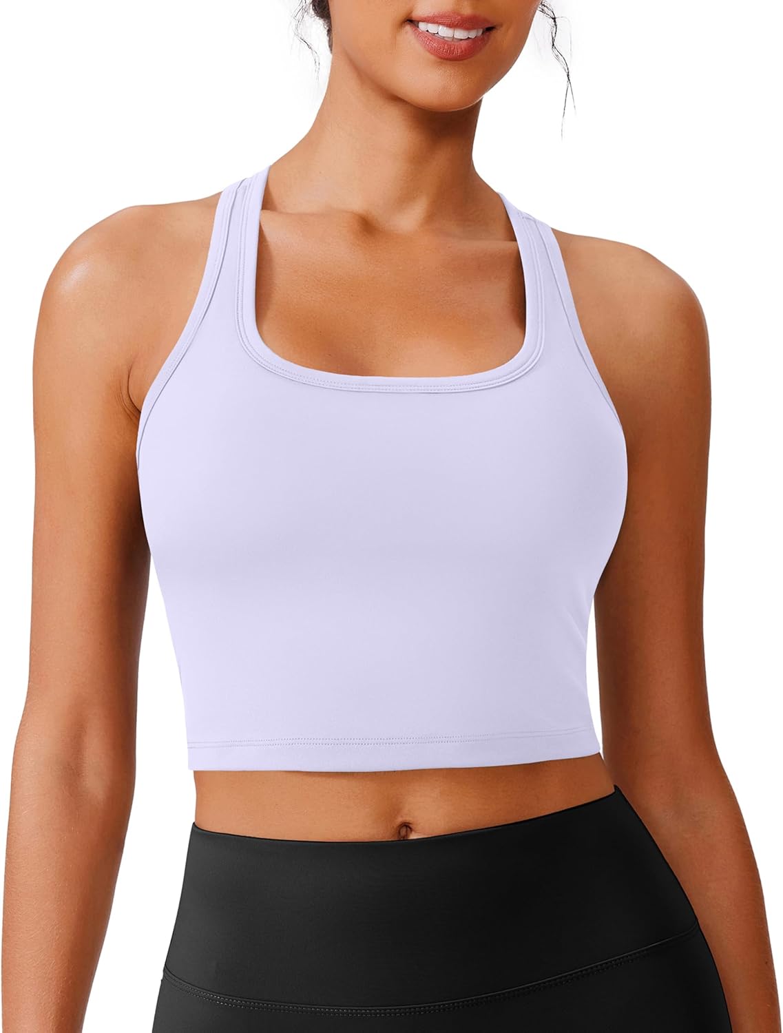 PINSPARK Sports Bra - Longline Racerback Yoga Top for Women | Padded Workout Comfort