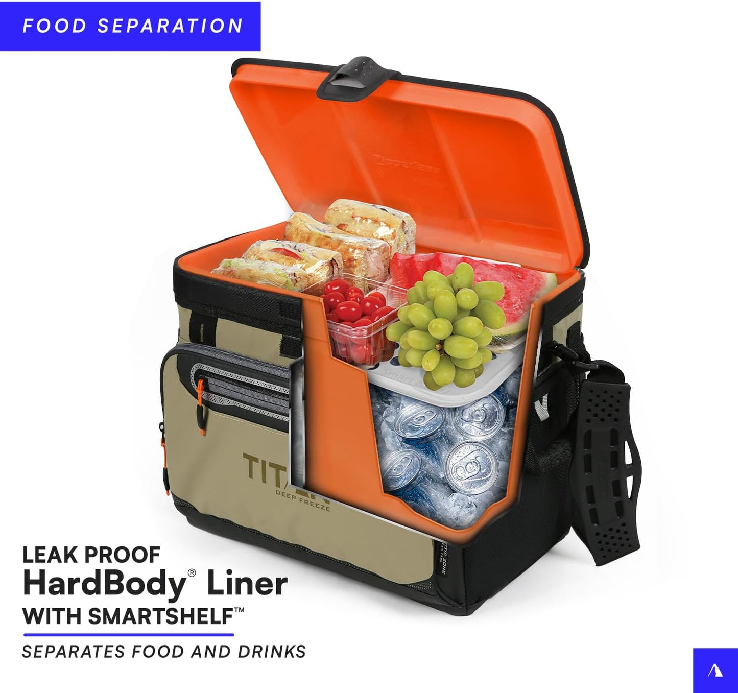 Titan by Arctic Zone Deep Freeze Cooler - Zipperless Hardbody Design with Deep Freeze Insulation | SmartShelf Feature