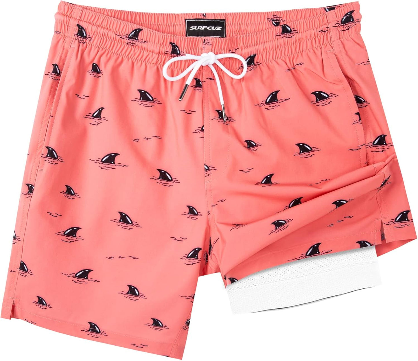 Surf Cuz Men's Swim Trunks - Quick Dry 7" Compression Liner Swim Shorts in Stylish Design