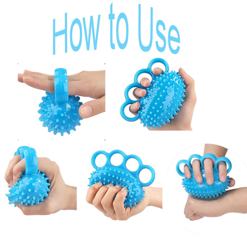 Hand Exerciser Ball and Finger Stretcher, Hand Grip Strengthener Trainer, Squeeze Balls, Wrist Pain Relief (Pink)