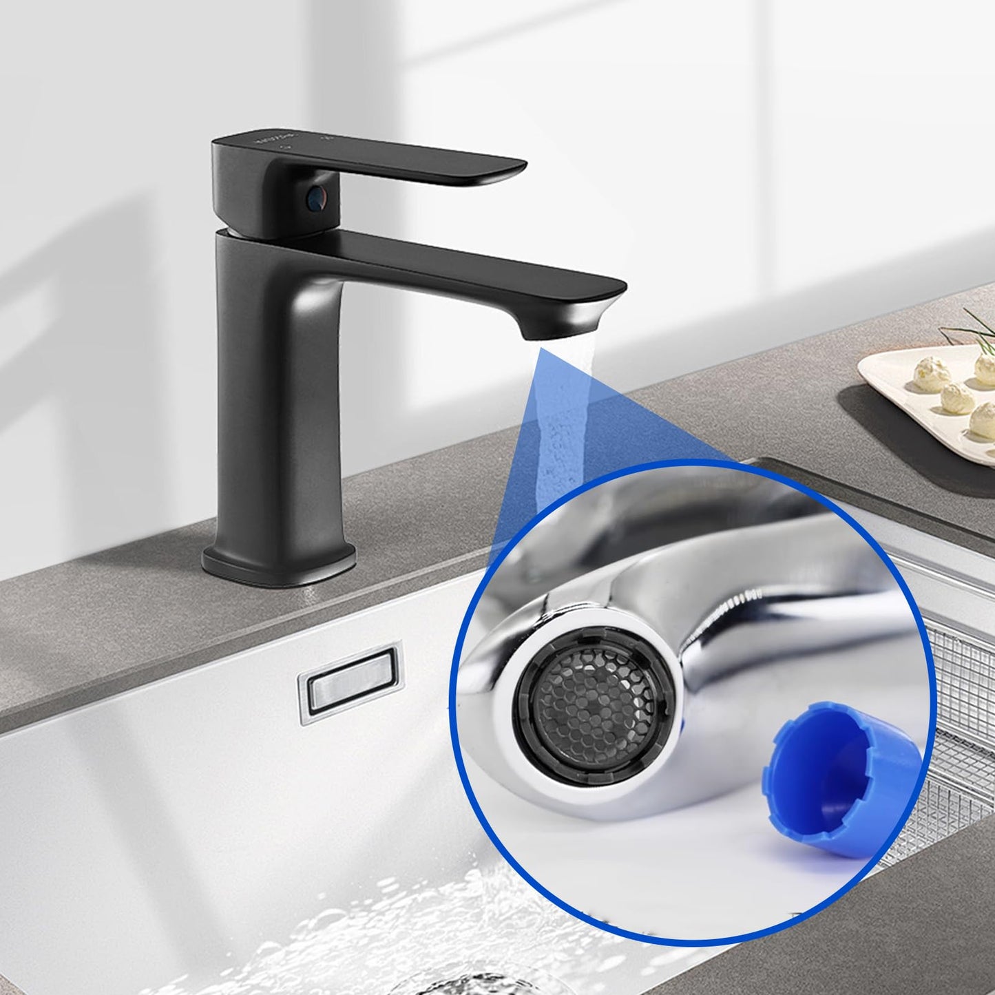 TNJPSEK Faucet Air Aerator Replacement Removal Tools for Moen, Water Cache Saving Flow Restrictor Compatibility System, Universal Aerator Set for Kitchen & Bathroom Sinks (16.5/18.5/21.5/24mm)