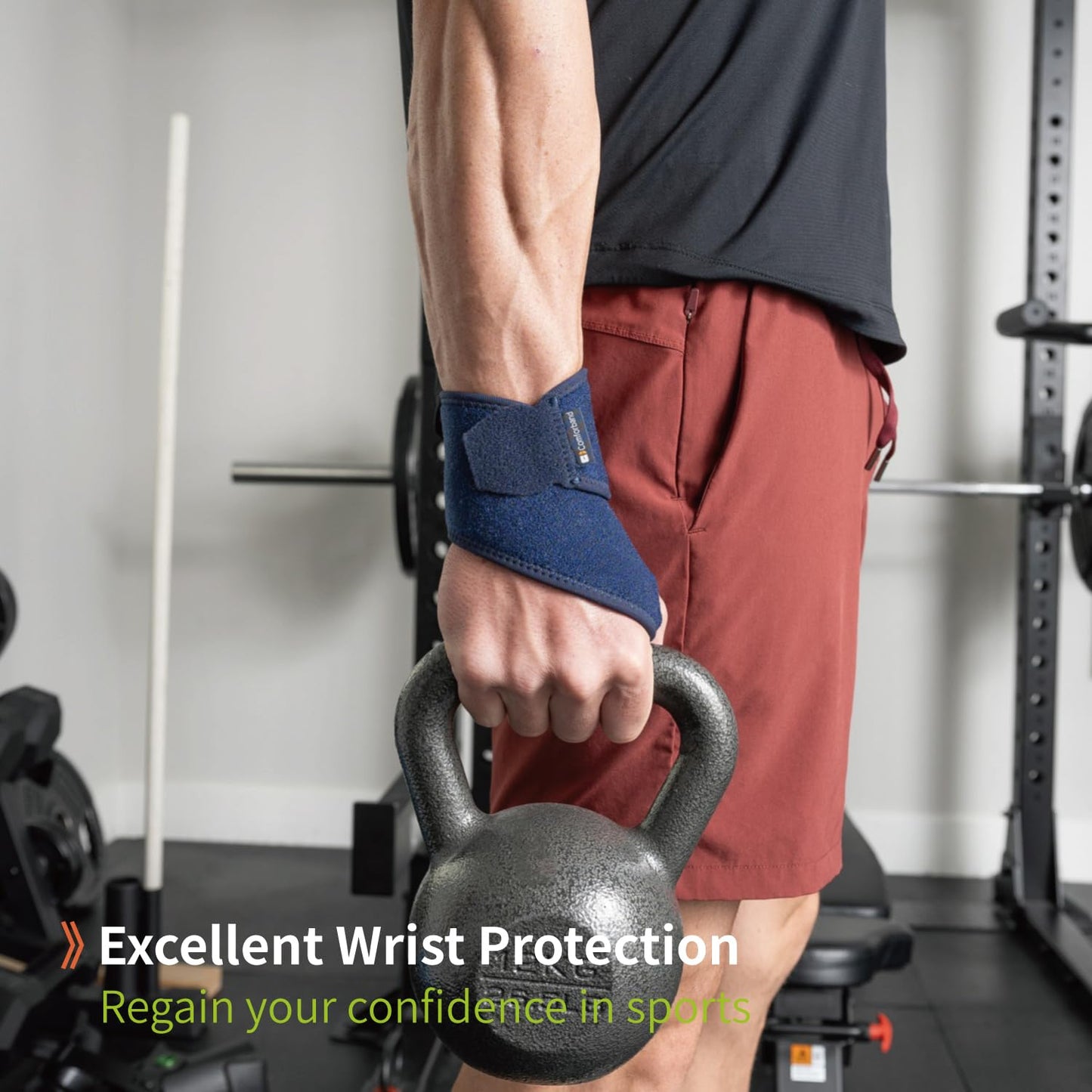 Comforband Adjustable Wrist Brace - for Joint Pain, Arthritis, Sprains, Strains, Instability, Gym, Sports, Golf, Tennis, Basketball - Adjustable Compression - One Size – fits left or right hand
